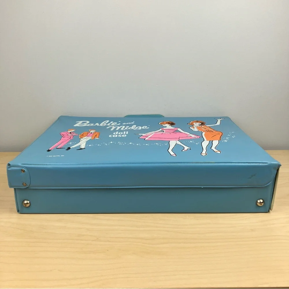 Vintage 1963 Mattel Barbie Midge Doll Carrying Case Blue Vinyl Wardrobe ONLY